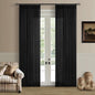 Black Pinch Pleated Linen Semi Sheer 84 Inch Curtains 2 Panels | Light Filtering by Twodrapes