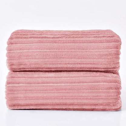 BEDELITE 3D Ribbed Jacquard Pink Full Size Blankes - Image 7