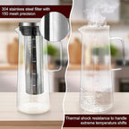 Cold Brew Coffee Maker, 1.4L/48oz Slim Borosilicate Glass Pitcher with Stainless Steel Filter, Fit Fridge Door, Dishwasher Safe & Airtight Lid, Mannual Included, Iced Tea & Fruit Infuser