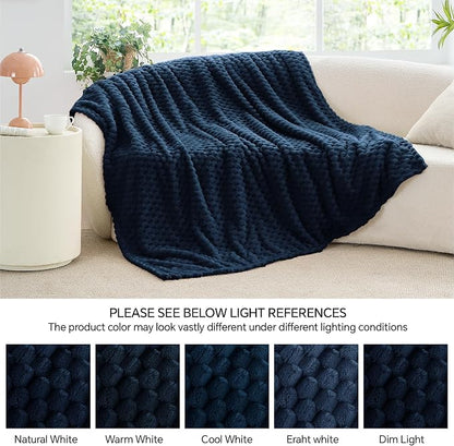 BEDELITE Navy King Blanket for Bed, Soft Cozy Gifts for Women, 108 * 90 | 3D - Image 7