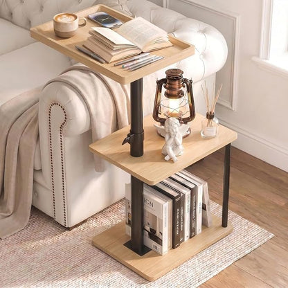 Faesun C Table End Table Adjustable Height, 360°Swivel TV Tray Table by Faesun