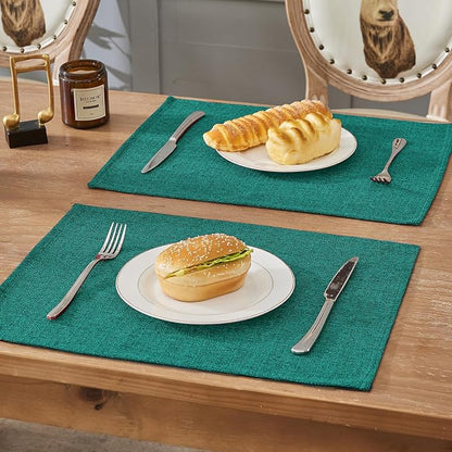 BALCONY & FALCON Placemats Set of 6 Faux Linen Cloth Place Mats Washable - Image 6