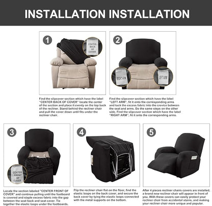 Genina Recliner Chair Cover, Stretch Reclining Chair Covers, Recliner Sofa - Image 7