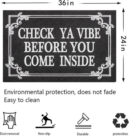 Indoor Door Mat Welcome Mats for Front Door Outdoor Entry Black Doormat - Image 3