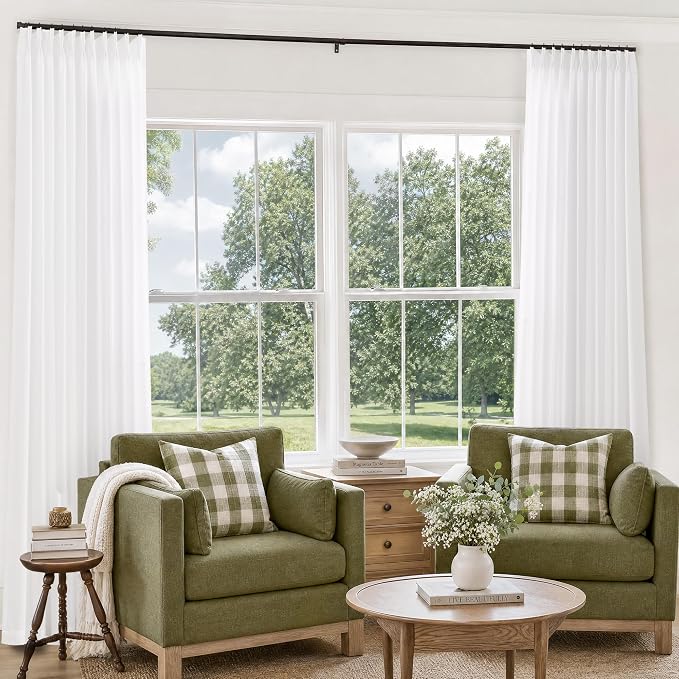 Pinch Pleated Linen 102 Inch Curtain 72 Inch Width Light Filtering | Semi Sheer - Image 7