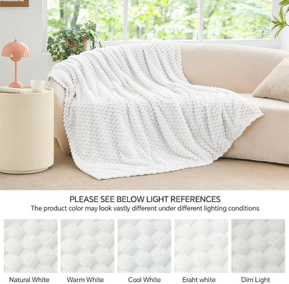 BEDELITE White Twin Blanket for Couch, Soft Cozy Gifts for Women, 60 * 80 | 3D - Image 8