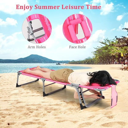 Goplus Tanning Chair, Folding Adjustable Patio Lounge Chair - Image 8