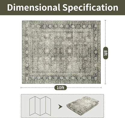 8x10 Retro Washable Area Rugs for Living Room, Dining Room, Nursery | Ultra - Image 2