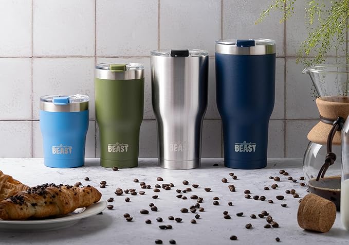 Beast 30 oz Tumbler Stainless Steel Vacuum Insulated Coffee Ice Cup Double Wall Travel Flask (Navy Blue)
