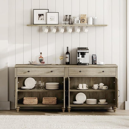 WAMPAT Farmhouse TV Stand for 75 inch TV - Image 6