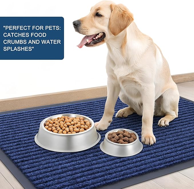 OLANLY 2-Pack Front Door Mats 47x32, Waterproof Heavy-Duty Doormats | Blue - Image 6