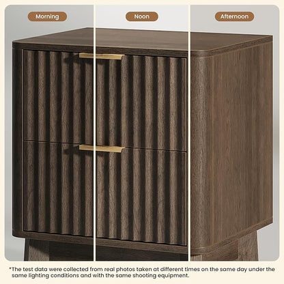 Fluted Nightstand Set of 2, Modern End Table - Image 5