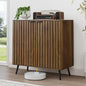 Smuxee Fluted Sideboard Cabinet, Freestanding Walnut Buffet Cabinet by Smuxee