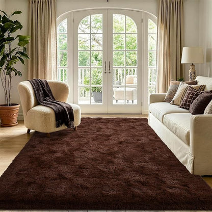 6x9 Large Brown Fluffy Soft Area Rug Non-Slip - Image 2