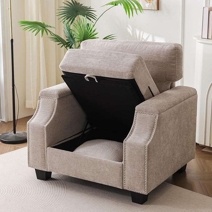 Oversized Accent Chair with Seat Storage, Comfy Living Room Chairs with Armrest - Image 3