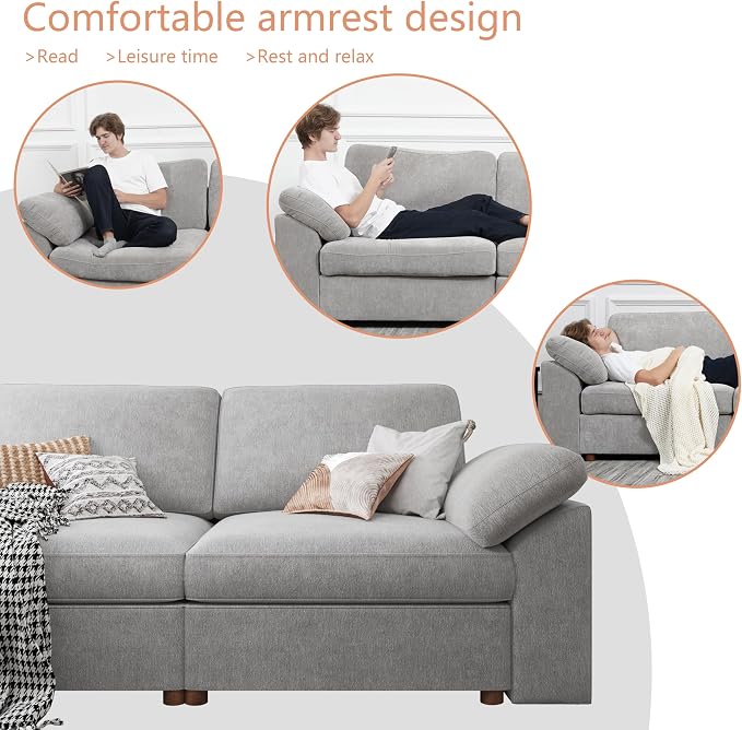 EASE MOOSE Sectional Modular Sofa, Comfty U Shape Sectional FSC Certified - Image 7