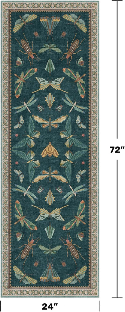 Brown and Green Kitchen Sink Runner Rug 2x6 - Image 2