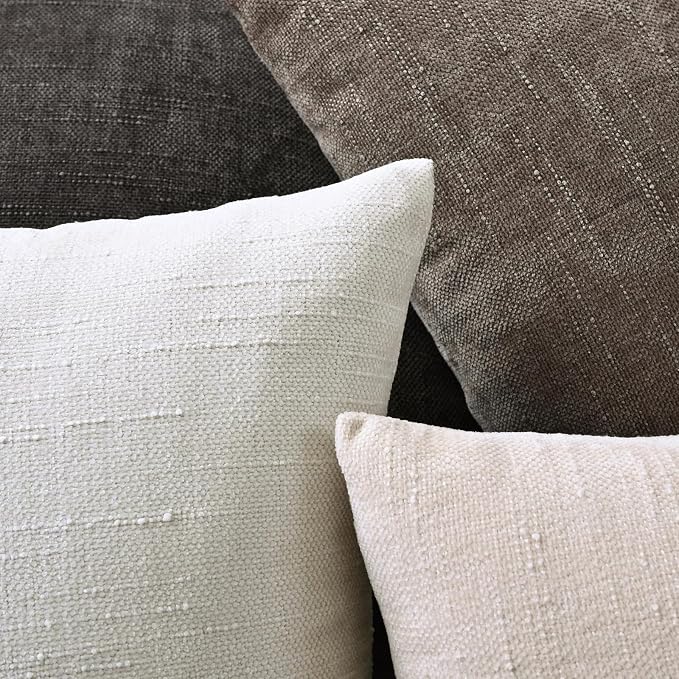 Set of 4 Soft Textured Decorative Throw Pillow Covers 20x20 Inch Cozy Farmhouse - Image 6