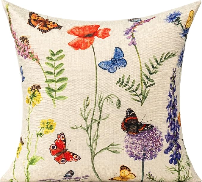 All Smiles Outdoor Patio Throw Pillow Covers 20x20 Set of 4 Spring Summer - Image 3