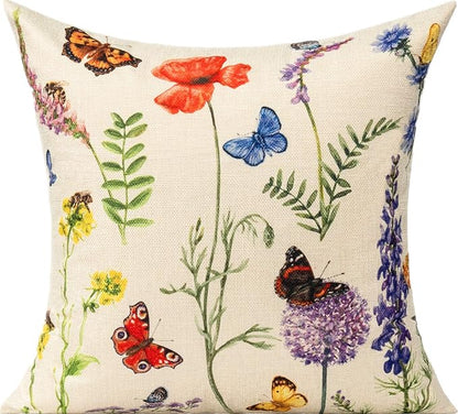 All Smiles Outdoor Patio Throw Pillow Covers 18x18 Set of 4 Spring Summer - Image 3