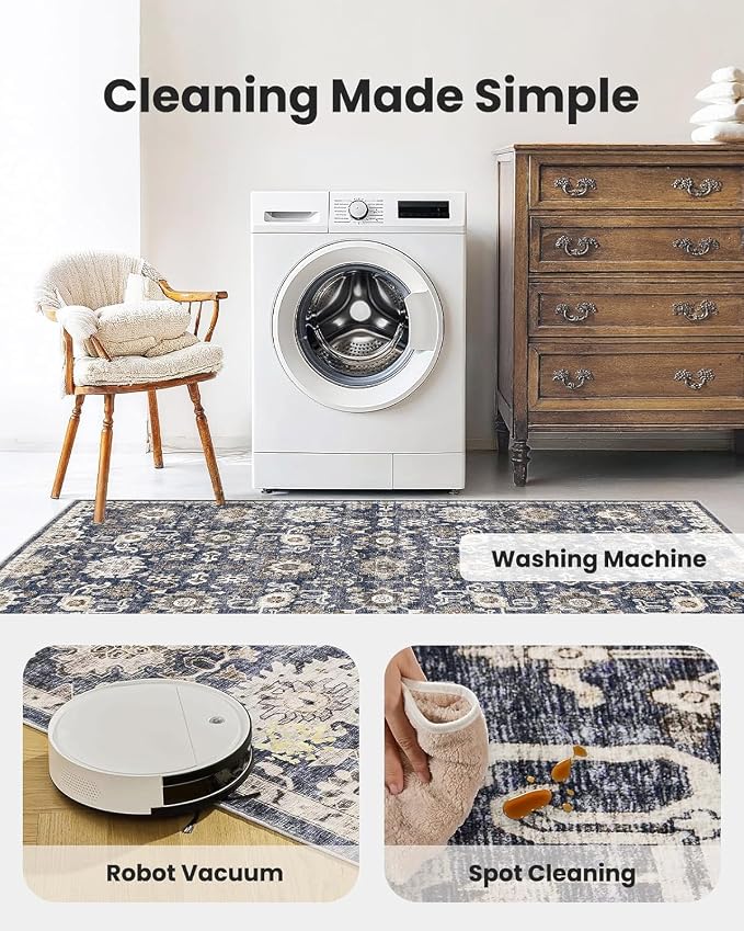 AMADA HOMEFURNISHING 5x7 Area Rugs, Washable Living Room Rug Low-Profile - Image 5