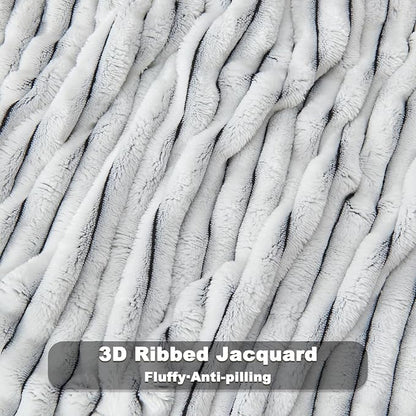 NEWCOSPLAY Fleece Ribbed Cozy Throw Blanket - Image 5