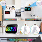 Kitchen Timer for Cooking, 10 RGB Color Rechargeable Digital Magnetic KidsTimer with Voice Reminder, Countdown/Up, 5”LED Display 3 Brightness 4 Volume Adjustable for Kids Classroom Home Gym-RGB