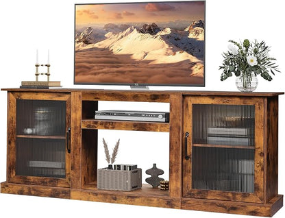 WLIVE Farmhouse TV Stand for 75 inch TV, Entertainment Center by WLIVE
