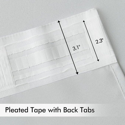 MIULEE Greyish White Back Tab Blackout Curtains 52x72 Inches Long 2 Panels | - Image 4
