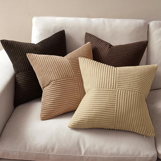 MIULEE Boho Decorative Throw Pillow Covers 20x20 Set of 4 Farmhouse Neutral - Image 3