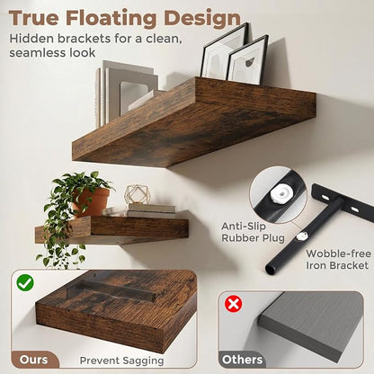 12 inch Deep Floating Shelves for Wall, 36 inch Wide Engineered Wood Wall - Image 4