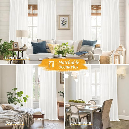 Light Filtering 63 inch Length Linen Curtains - Image 6