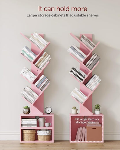 SUNMORY 6 Tier Tree Bookshelf, Small Bookcase - Image 4