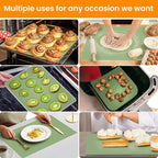 Silicone Baking Mat Roll - Best German Silicone - Heat Resistant Baking Macaron Bread Mat, Non-stick Pastry Mat, Reusable Dough Rolling Mat Cookie Sheet