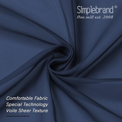 Simplebrand Blue Sheer Curtains 96 Inches Long, Light Filtering Rod Pocket - Image 8