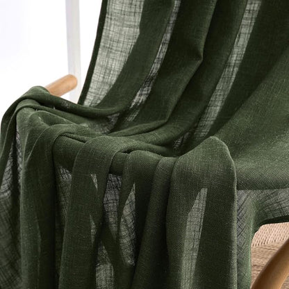 MIULEE Olive Green Linen Curtains 52x54 Inch Length 2 Panels - Image 6