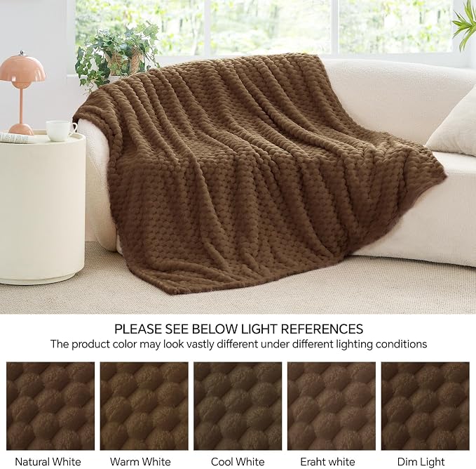 BEDELITE Brown Throw Blanket for Couch, Soft Cozy Gifts for Women, 50 * 60 | 3D - Image 7