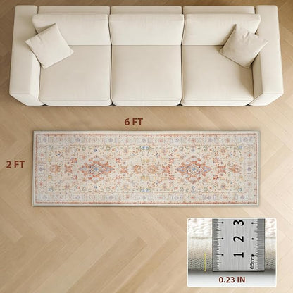 AREDO Runner Rug with Non Slip Rubber Backing, Washable Soft Floor Carpet - Image 2