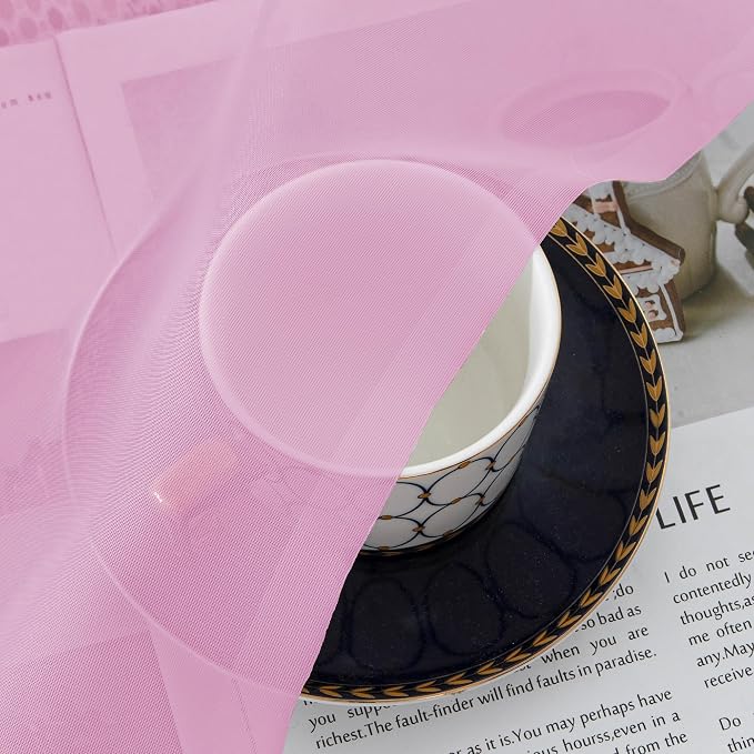 Chyhomenyc Pink Curtains Over Sink 36 Inch Length 2 Panels, Light Filtering - Image 8