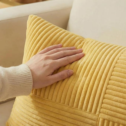 Fancy Homi 2 Packs Yellow Decorative Throw Pillow Covers 22x22 Inch - Image 3