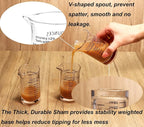 Ackers 3oz/90ml Glass Measuring Cup – Shot Glass with Double Scale-Ounce,Ml Markings for Kitchen & Bar(Black Line)