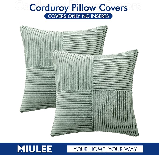 MIULEE Greyish Green Decorative Throw Pillow Covers 16x16 Inch - Image 6