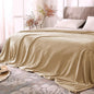 BEDELITE Fleece Blanket Soft Plush Queen Bed Blanket Light Camel 90"x90" | by BEDELITE