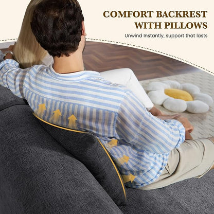 122" L Shaped Convertible Modular Couch, Cloud Couch Sectional - Image 5