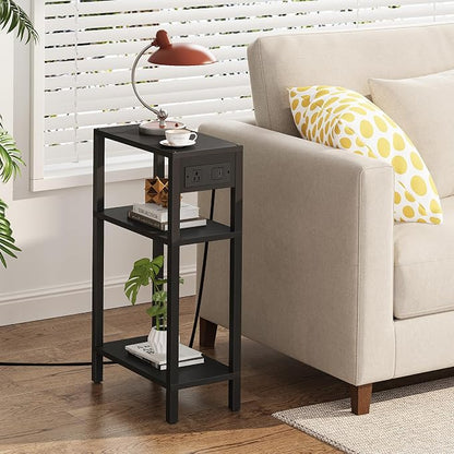 TUTOTAK Narrow Side Table with Charging Station, Small End Table with USB Ports - Image 9
