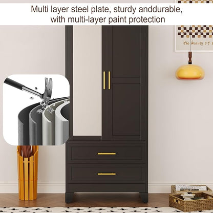 erosoei Metal Armoire Wardrobe Closet, 71 "Metal Clothing Storage Cabinet - Image 5