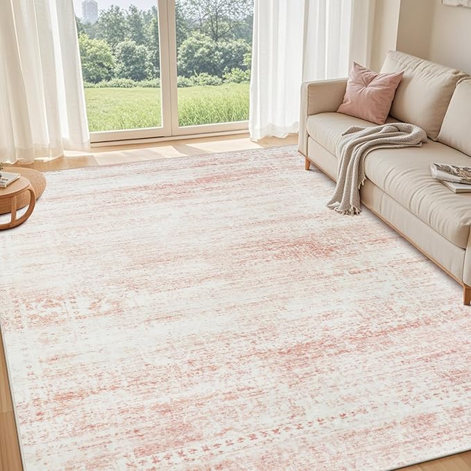 Pink Washable Rugs 6x9 Area Rugs - Image 8
