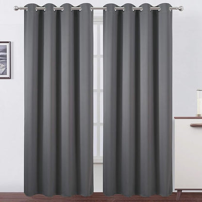 Blackout Curtains 66 x 84 inch/Frost Grey Curtains Set of 2 Panels/Thermal by Lemomo