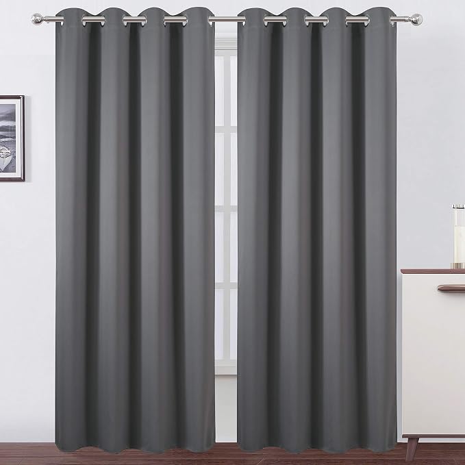 Blackout Curtains 66 x 95 inch/Frost Grey Curtains Set of 2 Panels/Thermal by Lemomo