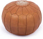 Marrakesh Gallery Genuine Leather Round Pouf Unstuffed by MarrakeshGallery